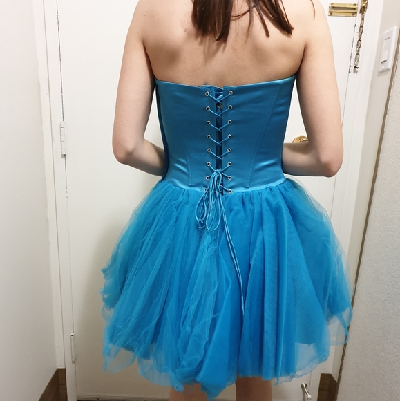 Betsey Johnson Blue Strapless Corset Tutu Dress - Picture 2 of 6
